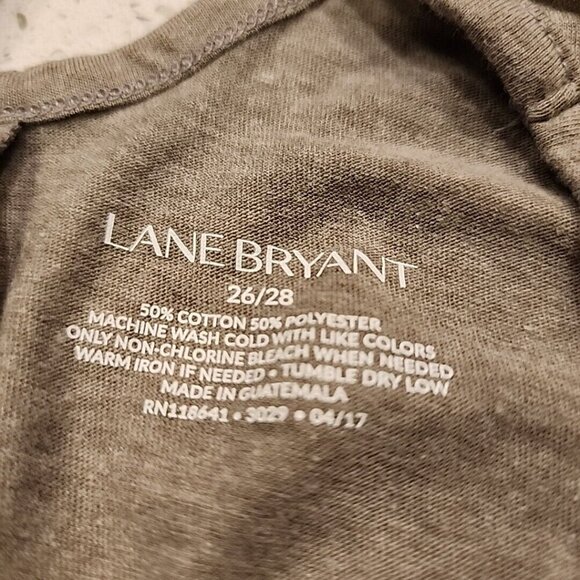 lane bryant 4X 26 28 Gray Keyhole Back T Shirt Short Sleeve - Picture 5 of 5